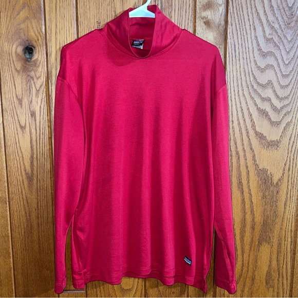 Patagonia Capilene Vintage Men's Vibrant Red Long Sleeve Shirt Size L Baselayer - Picture 1 of 6